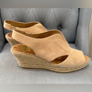 Kanna Open Toe Espadrille Leather Wedge